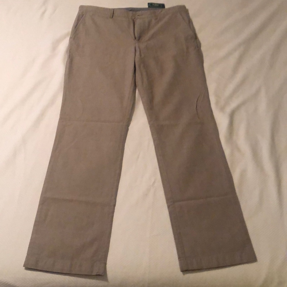 L.L. Bean 35x34 Standard Fit Lightweight Woven Chinos Taupe